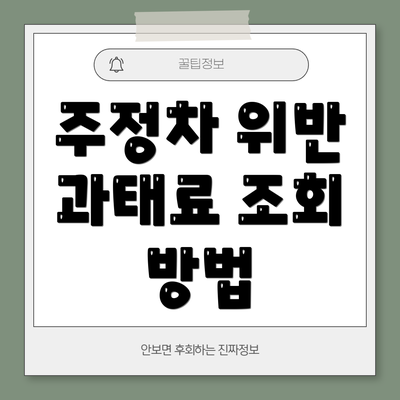 주정차 위반 과태료 조회 방법