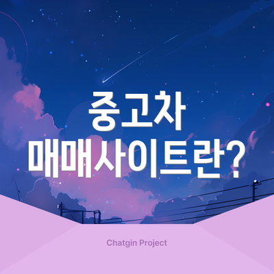 중고차 매매사이트란?