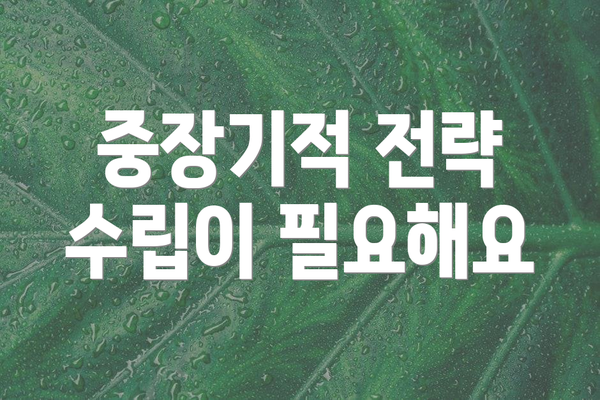 중장기적 전략 수립이 필요해요