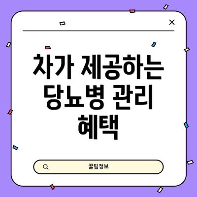 차가 제공하는 당뇨병 관리 혜택