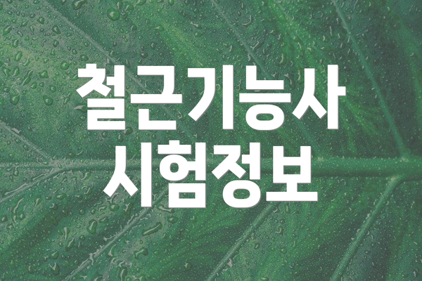 철근기능사 시험정보