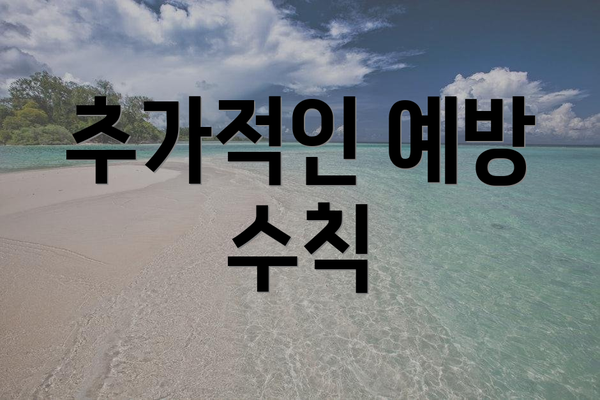 추가적인 예방 수칙