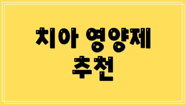 치아 영양제 추천