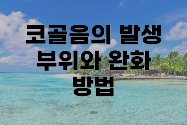 코골음의 발생 부위와 완화 방법