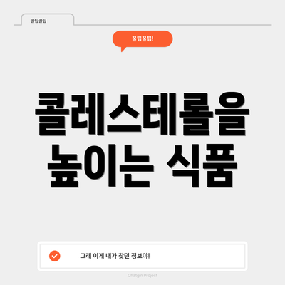 콜레스테롤을 높이는 식품