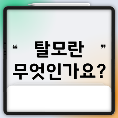 탈모란 무엇인가요?