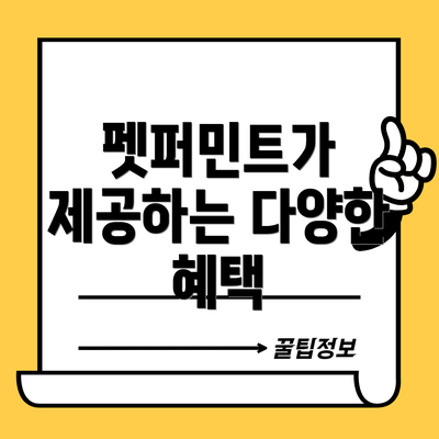 펫퍼민트가 제공하는 다양한 혜택