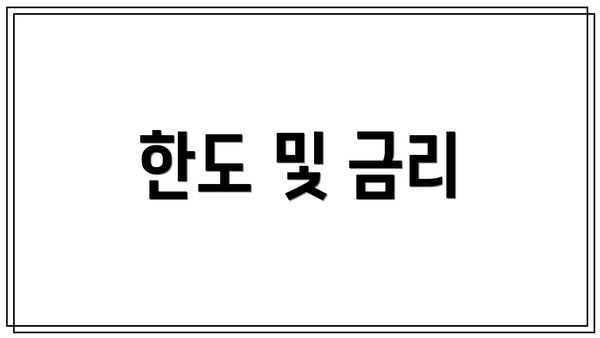 한도 및 금리