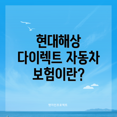 현대해상 다이렉트 자동차 보험의 장점