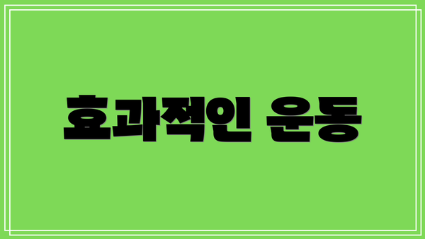 효과적인 운동