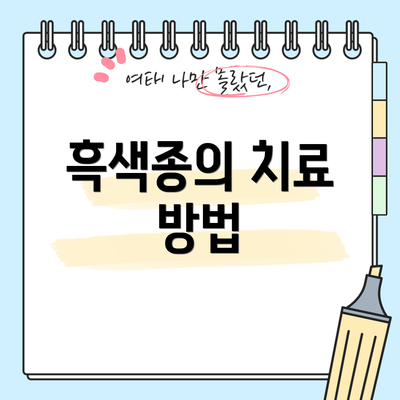 흑색종의 치료 방법