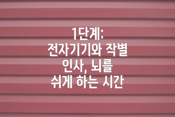 1단계: 전자기기와 작별 인사, 뇌를 쉬게 하는 시간
