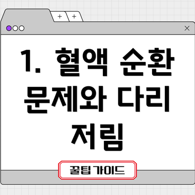 1. 혈액 순환 문제와 다리 저림