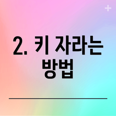 2. 키 자라는 방법
