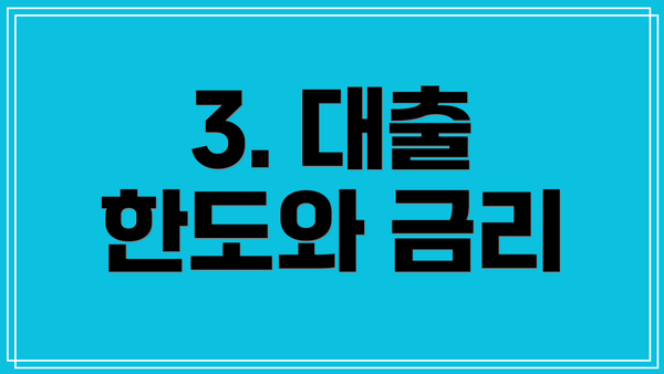 3. 대출 한도와 금리