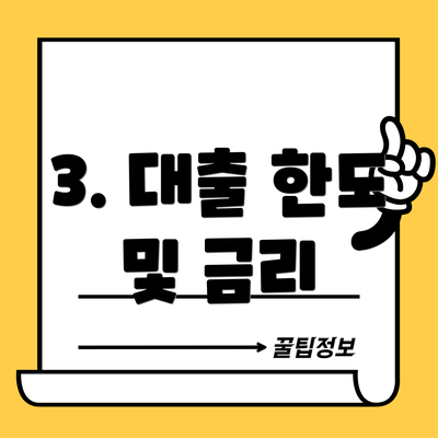 3. 대출 한도 및 금리