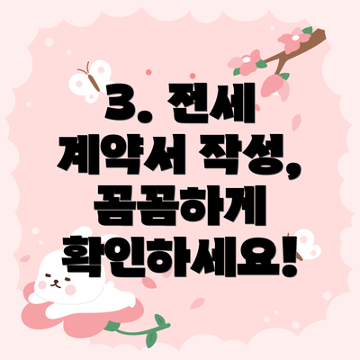 3. 전세 계약서 작성, 꼼꼼하게 확인하세요!