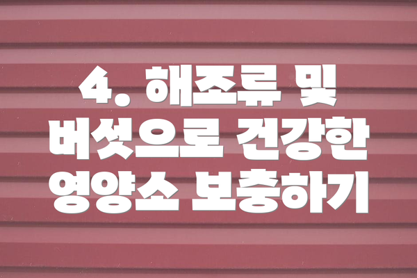 4. 해조류 및 버섯으로 건강한 영양소 보충하기
