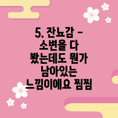 5. 잔뇨감 - 소변을 다 봤는데도 뭔가 남아있는 느낌이에요 찜찜