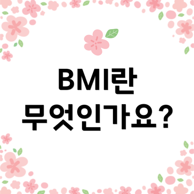 BMI란 무엇인가요?