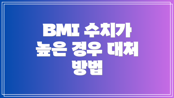 BMI 수치가 높은 경우 대처 방법