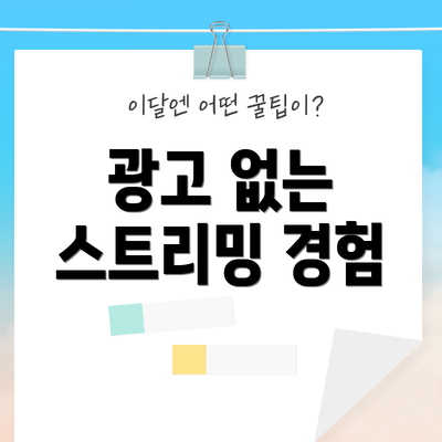 광고 없는 스트리밍 경험