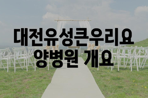 대전유성큰우리요양병원 개요