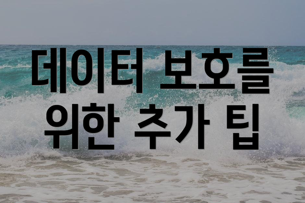 데이터 보호를 위한 추가 팁