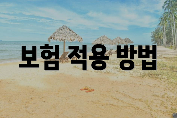 보험 적용 방법