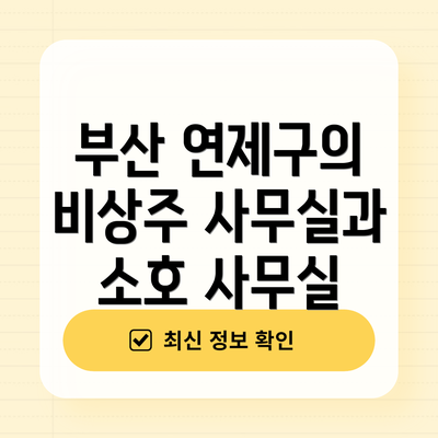 부산 연제구의 비상주 사무실과 소호 사무실