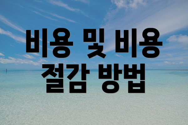 비용 및 비용 절감 방법