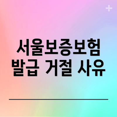 서울보증보험 발급 거절 사유