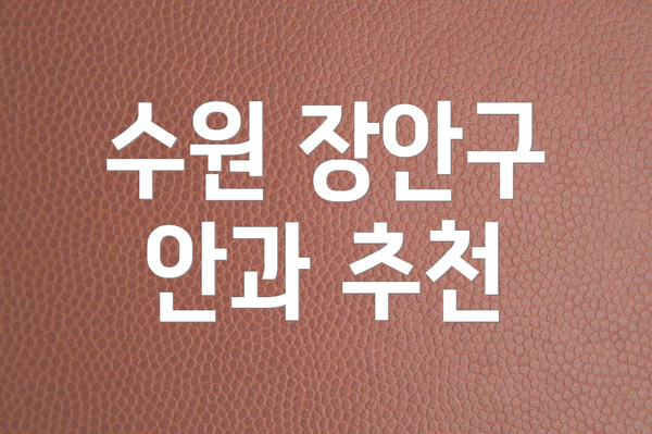 수원 장안구 안과 추천