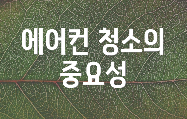 에어컨 청소의 중요성