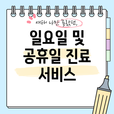 일요일 및 공휴일 진료 서비스
