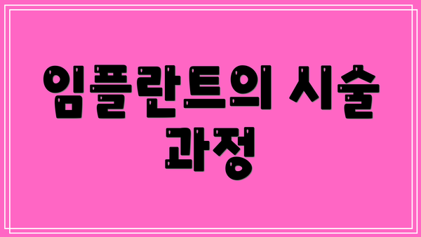 임플란트의 시술 과정