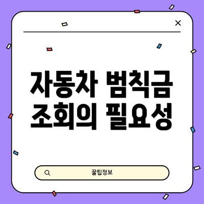 자동차 범칙금 조회의 필요성