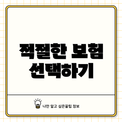 적절한 보험 선택하기