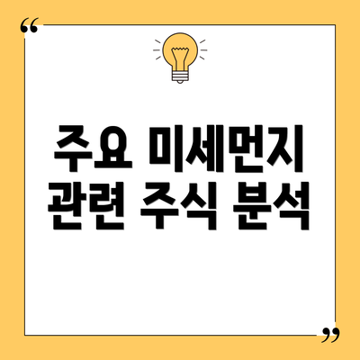 주요 미세먼지 관련 주식 분석