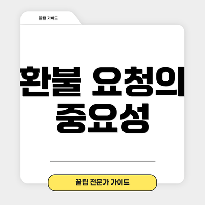 환불 요청의 중요성