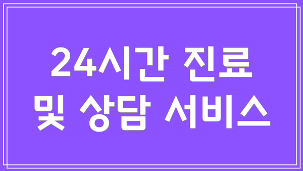 24시간 진료 및 상담 서비스