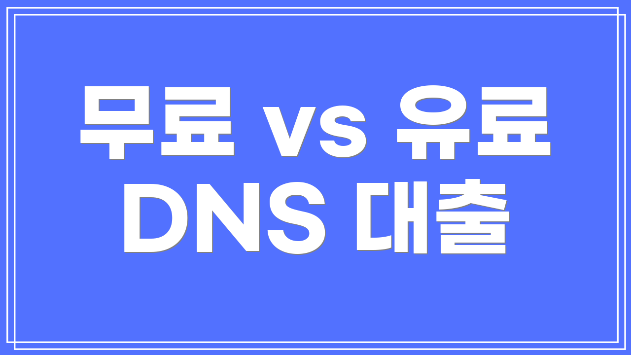 무료 vs 유료 DNS 대출
