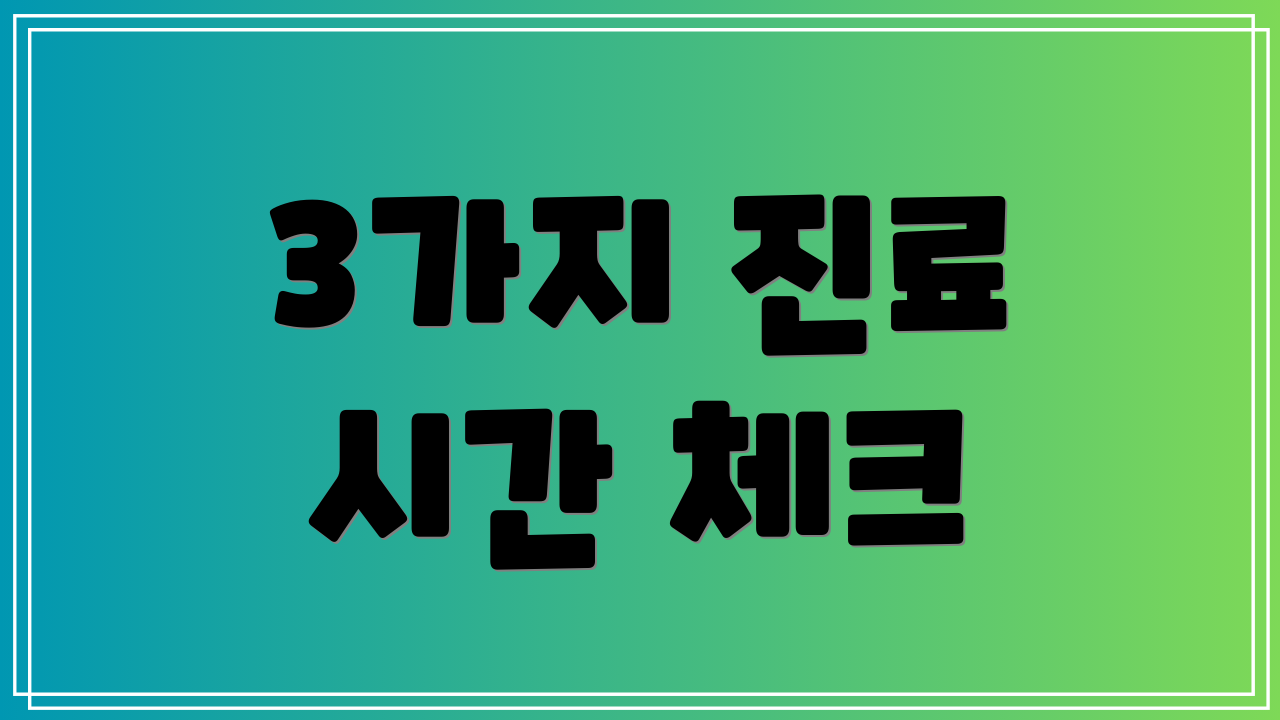 3가지 진료 시간 체크
