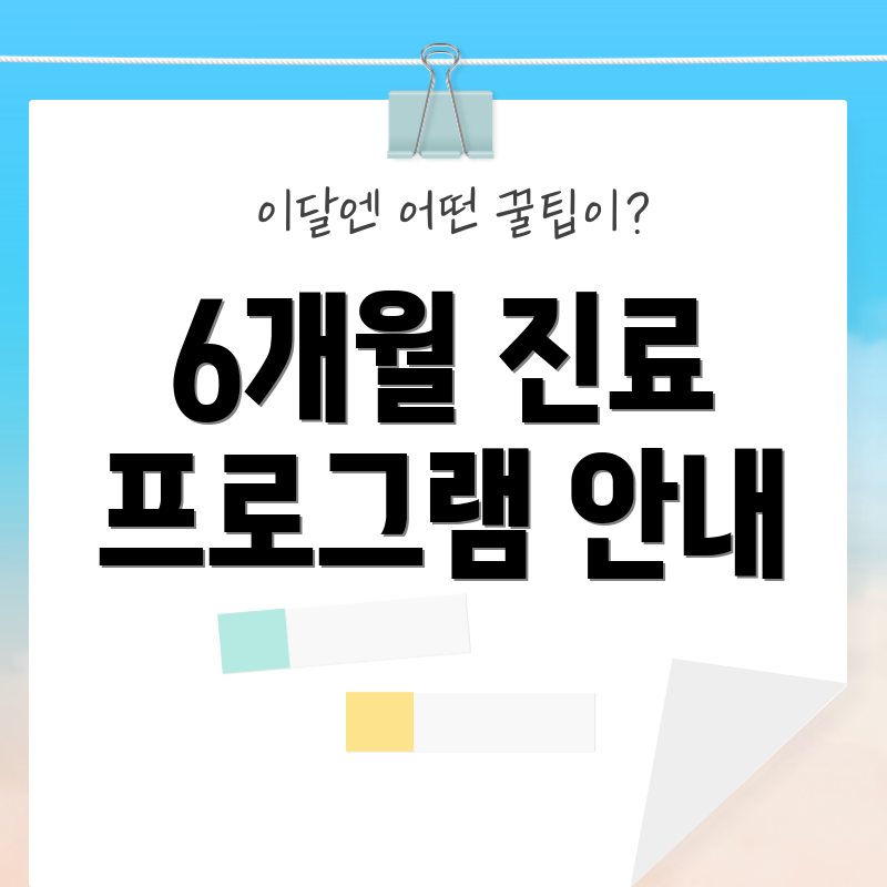 6개월 진료 프로그램 안내