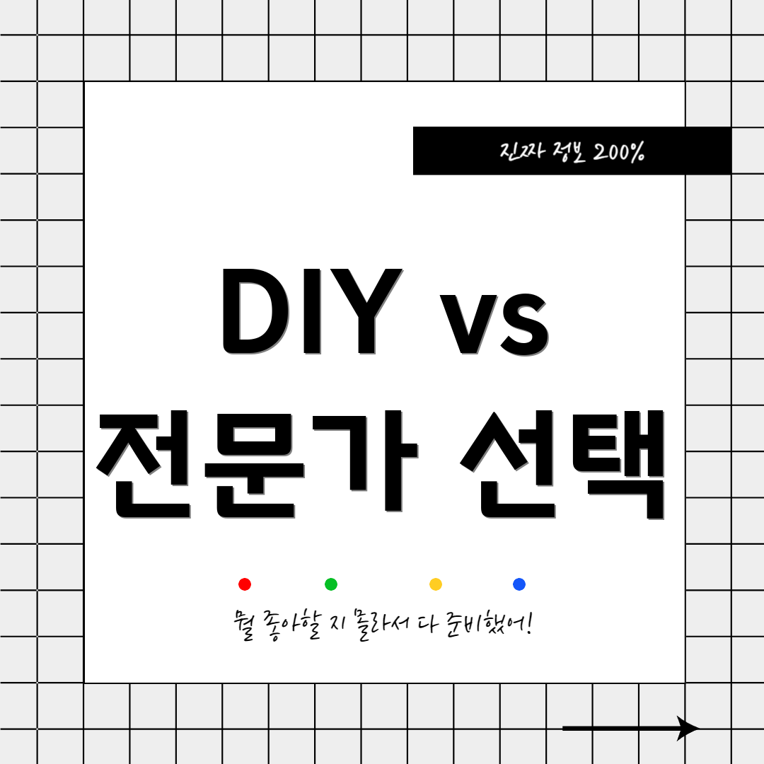DIY vs 전문가 선택