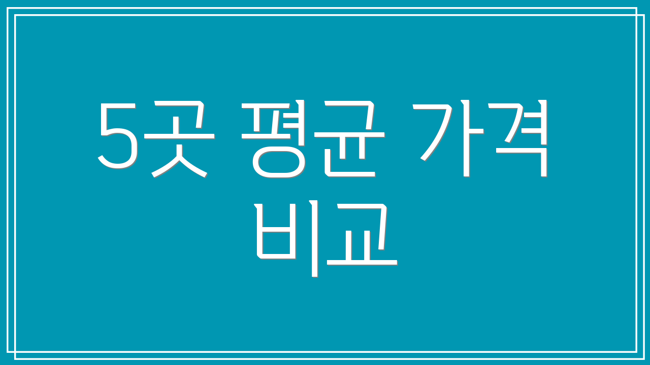 5곳 평균 가격 비교