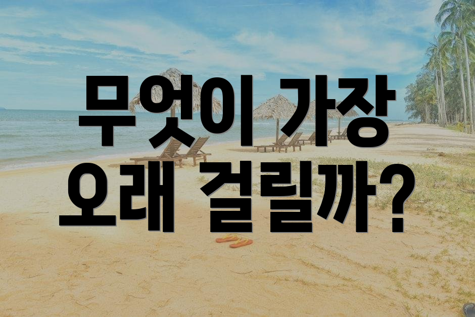 무엇이 가장 오래 걸릴까?