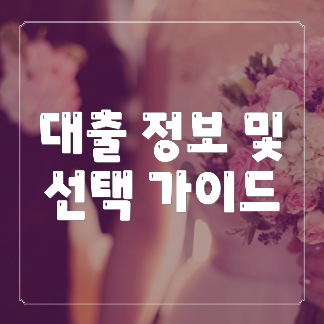 대출 정보 및 선택 가이드