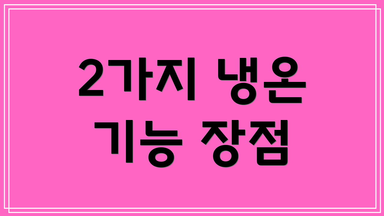2가지 냉온 기능 장점