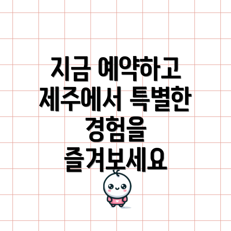 지금 예약하고 제주에서 특별한 경험을 즐겨보세요